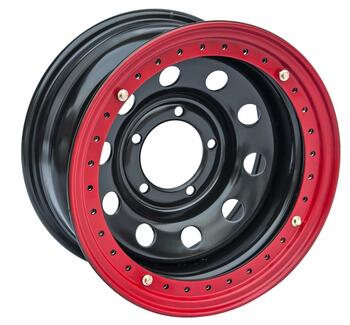 Диск усиленный УАЗ стальной черный 5x139,7 8xR16 d110 ET-24 с бедлоком (красный)