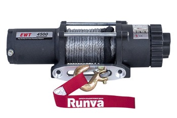 Лебёдка электрическая 12V Runva EWT4500ASR 2041 кг (синтетический трос)