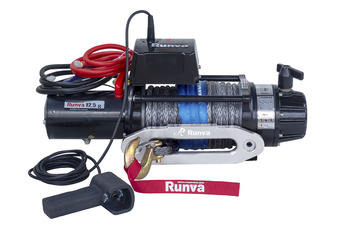 Лебёдка электрическая 24V Runva EWB12500SSR24V 5670 кг (влагозащищенная) синтетический трос