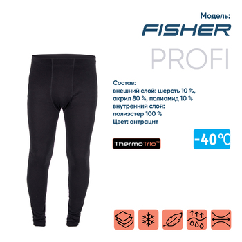 Кальсоны "CИБИРСКИЙ СЛЕДОПЫТ - Fisher" до -40С, трехслойное, р.50