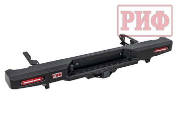 Бампер РИФ силовой задний Toyota Hilux 2005-2014 с квадратом под фаркоп и фонарями