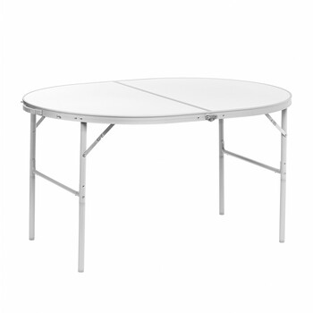Стол HELIOS складной овальный 120х90х66 см АЛЮМИНИЙ
