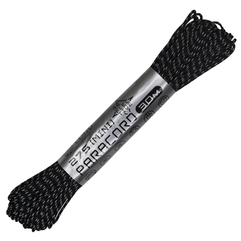 Паракорд 275 (мини) CORD nylon 30м световозвращающий (black)