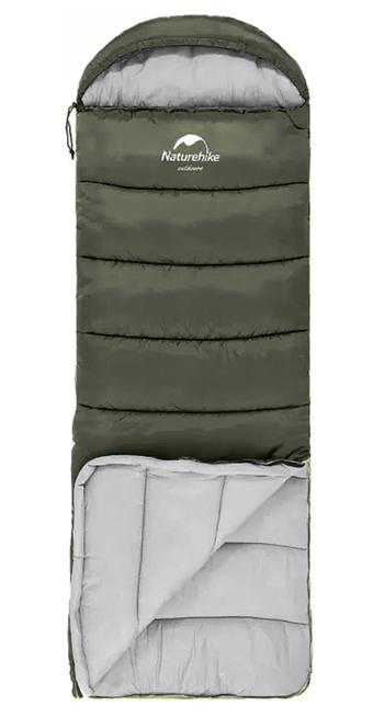Мешок спальный Naturehike U150, 220х75 см, (ТК: +11C), (левый), темно-зеленый
