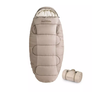 Мешок спальный Naturehike Oval PS300, 220х95 см, (правый) (ТК: +4C), бежевый