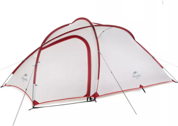 Палатка Naturehike Hiby Si 4-местная, алюминиевый каркас, серо-красный