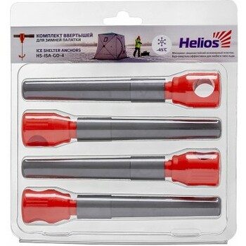 Ввертыши HELIOS для зимней палатки, комплект (-45) серо-оранжевый (4шт/уп)